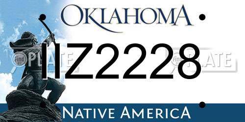 IIZ2228 Oklahoma License Plate