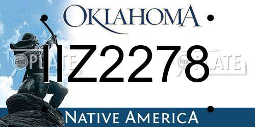IIZ2278 Oklahoma License Plate