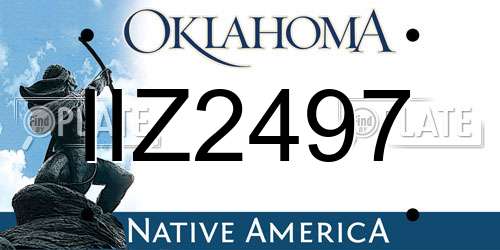 IIZ2497 Oklahoma License Plate