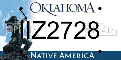 IIZ2728 Oklahoma License Plate