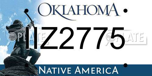 IIZ2775 Oklahoma License Plate