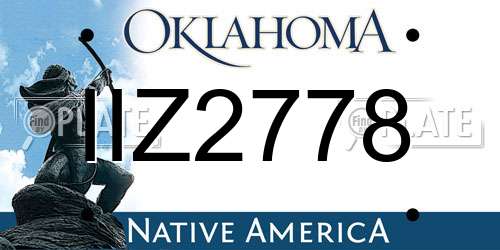 IIZ2778 Oklahoma License Plate