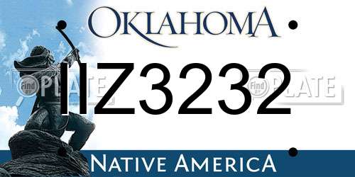 IIZ3232 Oklahoma License Plate