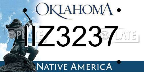 IIZ3237 Oklahoma License Plate