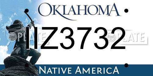 IIZ3732 Oklahoma License Plate