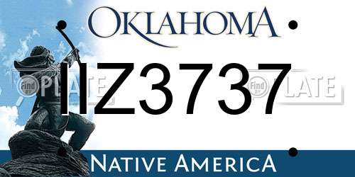 IIZ3737 Oklahoma License Plate