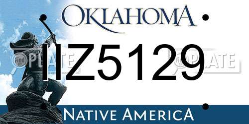 IIZ5129 Oklahoma License Plate