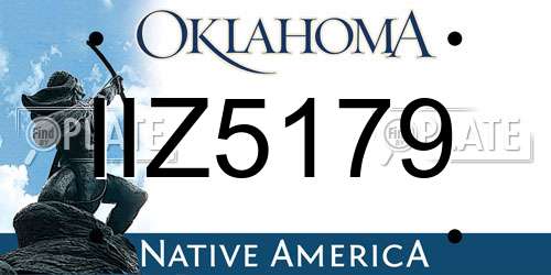IIZ5179 Oklahoma License Plate