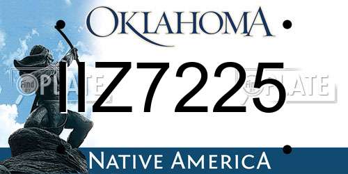 IIZ7225 Oklahoma License Plate