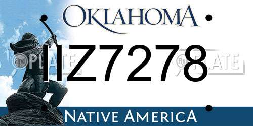 IIZ7278 Oklahoma License Plate