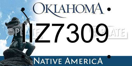 IIZ7309 Oklahoma License Plate