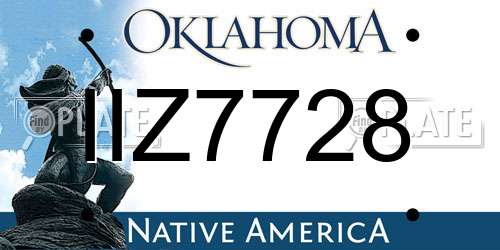 IIZ7728 Oklahoma License Plate
