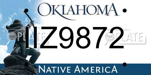 IIZ9872 Oklahoma License Plate