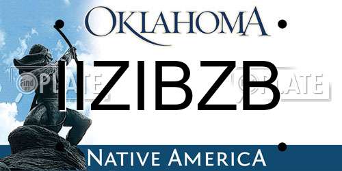 IIZIBZB Oklahoma License Plate