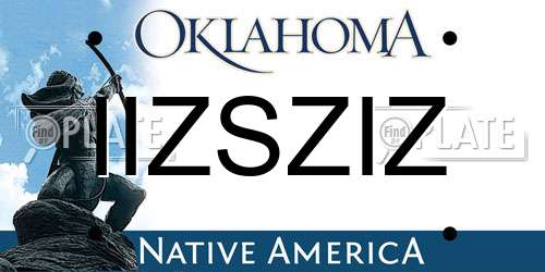 IIZSZIZ Oklahoma License Plate