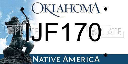 IJF170 Oklahoma License Plate