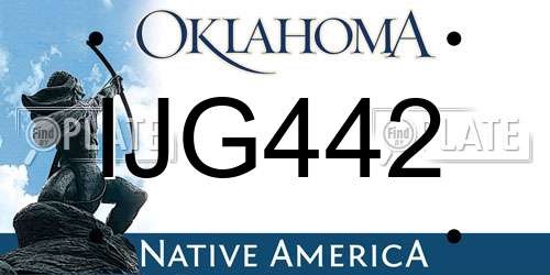 IJG442 Oklahoma License Plate