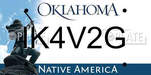 IK4V2G Oklahoma License Plate