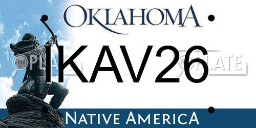 IKAV26 Oklahoma License Plate