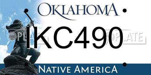IKC490 Oklahoma License Plate