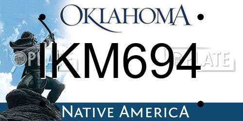 IKM694 Oklahoma License Plate