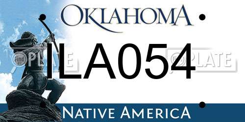 ILA054 Oklahoma License Plate