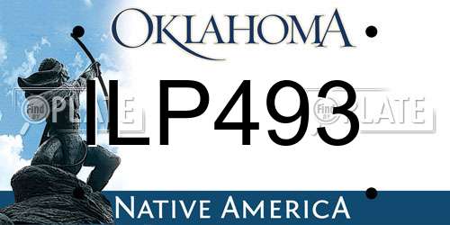 ILP493 Oklahoma License Plate