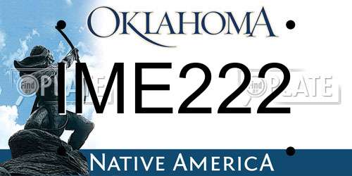 IME222 Oklahoma License Plate