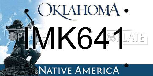 IMK641 Oklahoma License Plate