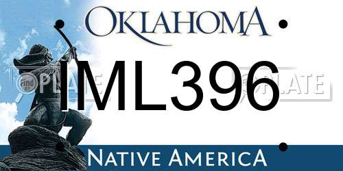 IML396 Oklahoma License Plate