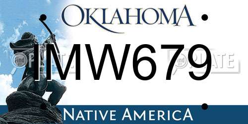 IMW679 Oklahoma License Plate