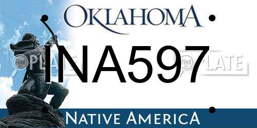 INA597 Oklahoma License Plate
