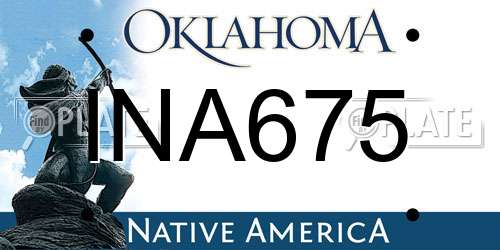 INA675 Oklahoma License Plate