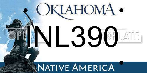 INL390 Oklahoma License Plate