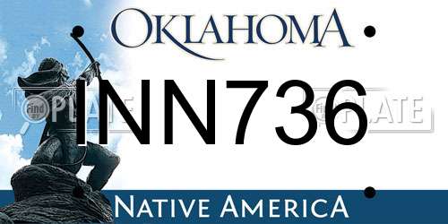 INN736 Oklahoma License Plate