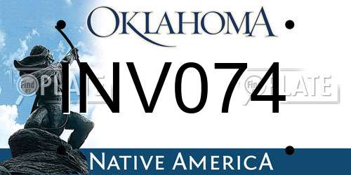 INV074 Oklahoma License Plate