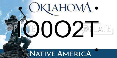 IO0O2T Oklahoma License Plate