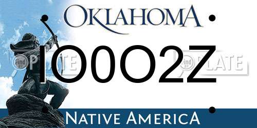 IO0O2Z Oklahoma License Plate