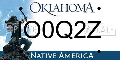 IO0Q2Z Oklahoma License Plate