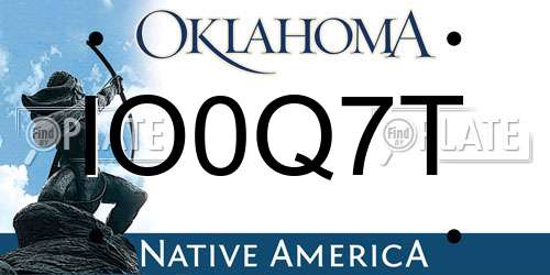 IO0Q7T Oklahoma License Plate