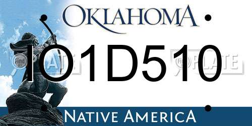 IO1D510 Oklahoma License Plate
