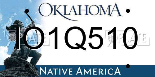 IO1Q510 Oklahoma License Plate
