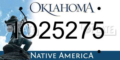 IO25275 Oklahoma License Plate