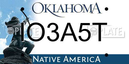 IO3A5T Oklahoma License Plate