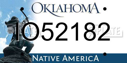IO52182 Oklahoma License Plate