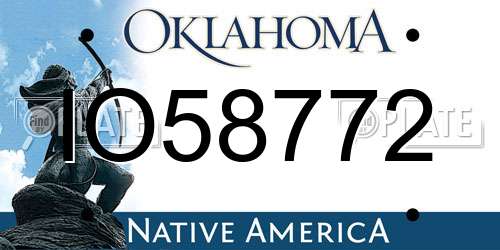 IO58772 Oklahoma License Plate