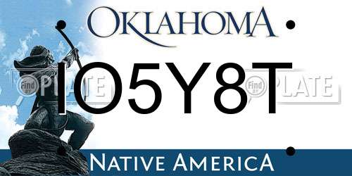 IO5Y8T Oklahoma License Plate
