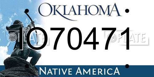 IO70471 Oklahoma License Plate