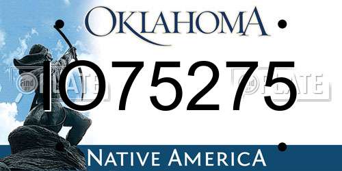 IO75275 Oklahoma License Plate
