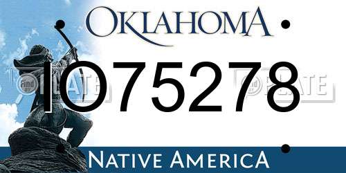 IO75278 Oklahoma License Plate